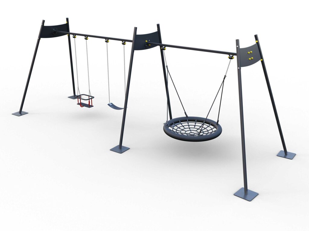 Гойдалка з трьома видами сидінь G004. Дитячі маданчики Happy Park