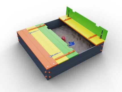 Пісочниця з кришкою та лавочками МР007. Дитячі маданчики Happy Park