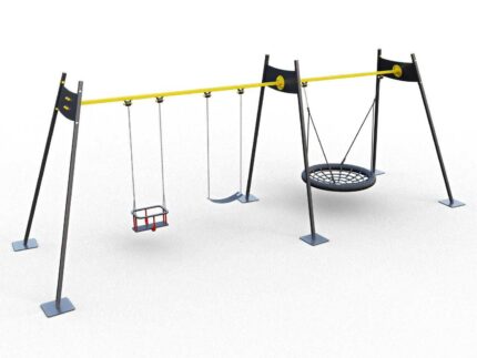 Гойдалка з трьома видами сидінь G004. Дитячі маданчики Happy Park