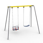 Гойдалка подвійна комбінована G005. Дитячі маданчики Happy Park